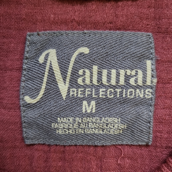 Natural Reflections Magenta Slub Cotton Gauze Zip Up Jacket - Picture 6 of 8